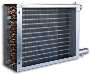 Многоходовой воздушный обогреватель серии ВНВ с односторонним расположением присоединительных штуцеров