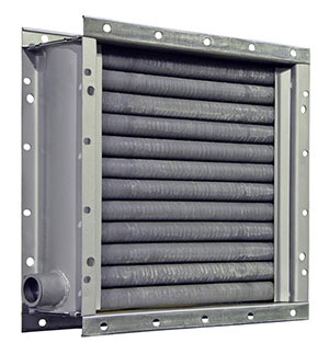 Одноходовой обогреватель серии ВНП с диагональным расположением присоединительных штуцеров