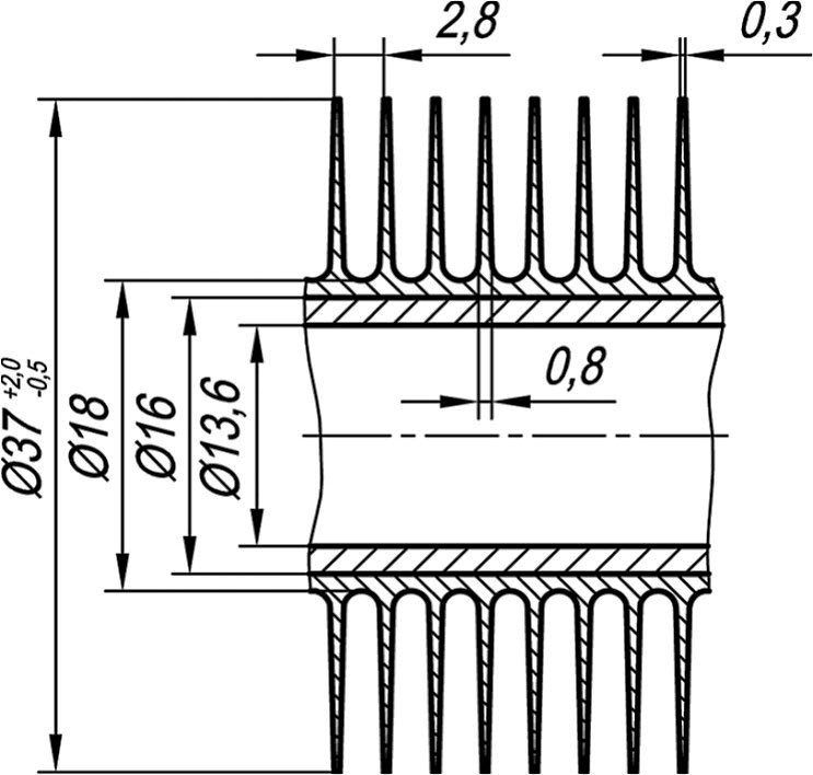 Чертеж сборки спирально-накатного соединения калорифера