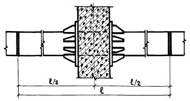 Схема неподвижной опоры трубопровода