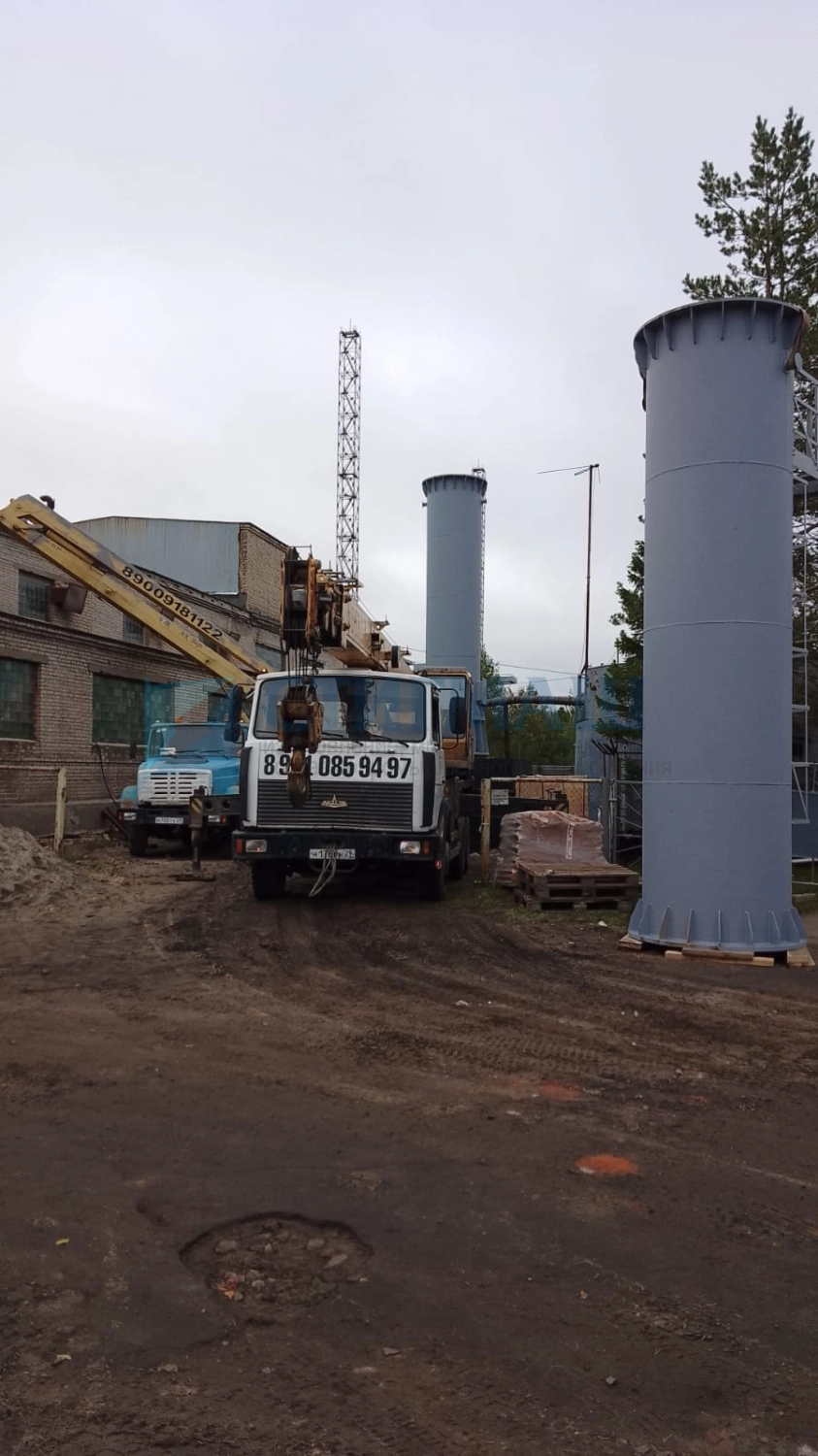 Изготовление и монтаж дымовых труб на фундамент с подземными газоходами