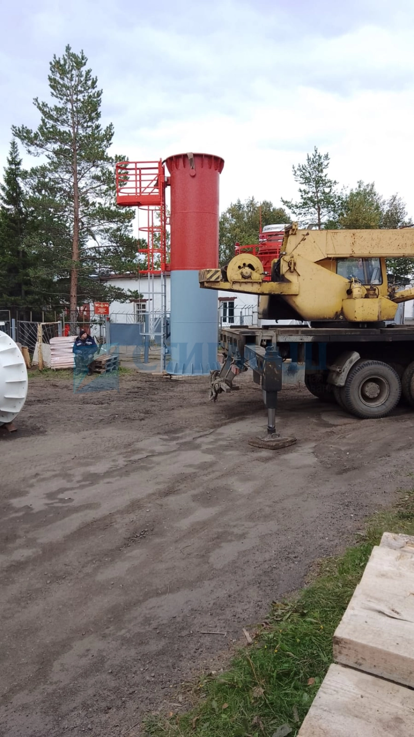 Изготовление и монтаж дымовых труб на фундамент с подземными газоходами