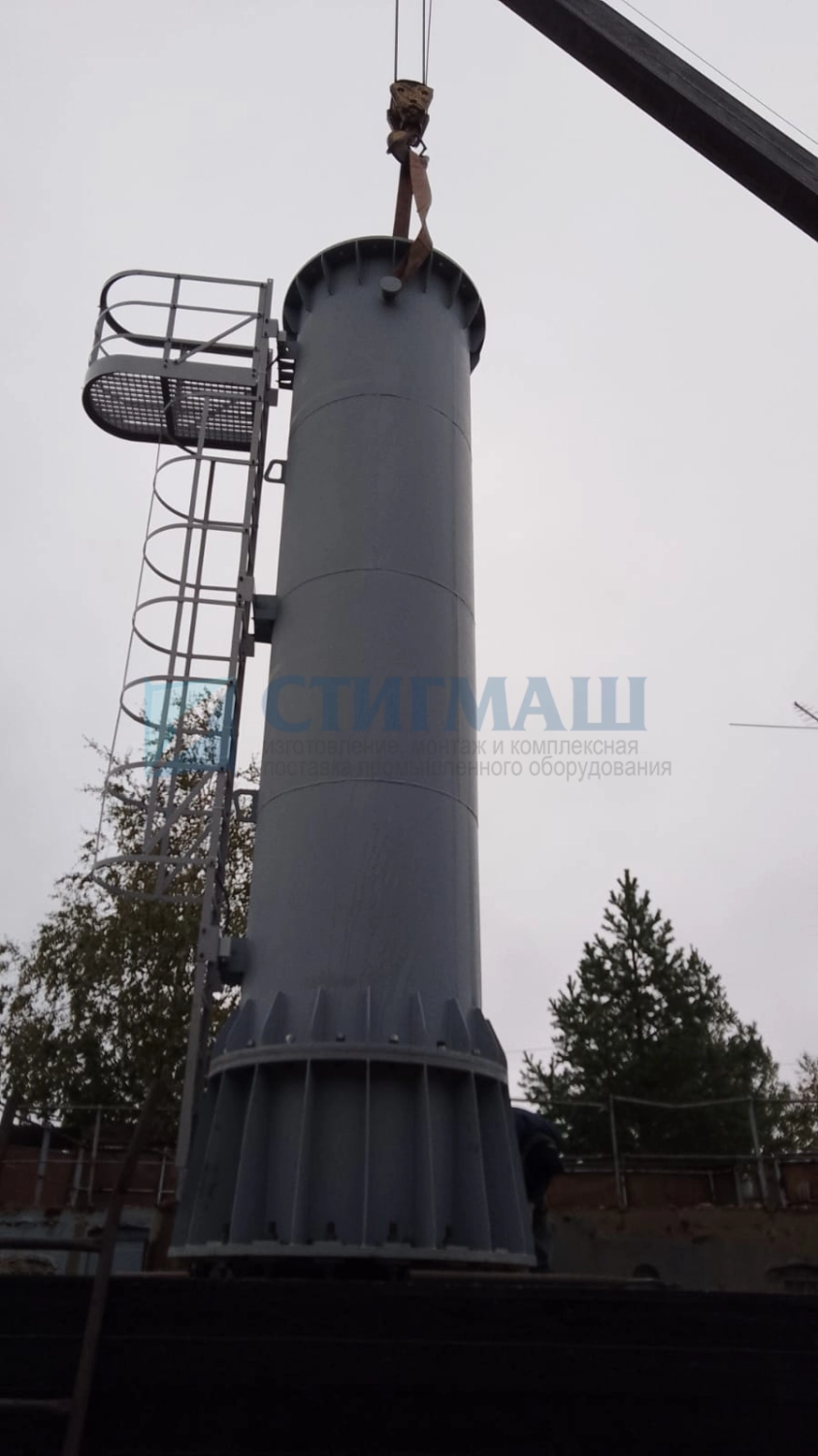 Изготовление и монтаж дымовых труб на фундамент с подземными газоходами