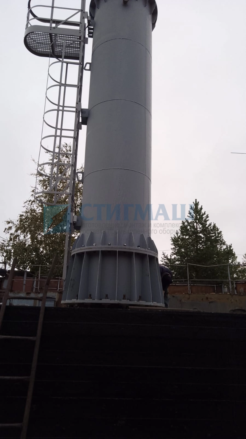 Изготовление и монтаж дымовых труб на фундамент с подземными газоходами