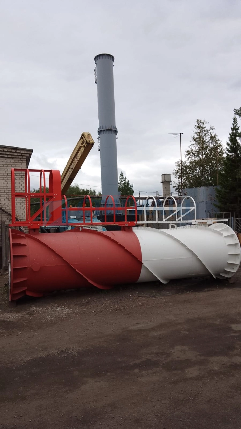 Изготовление и монтаж дымовых труб на фундамент с подземными газоходами