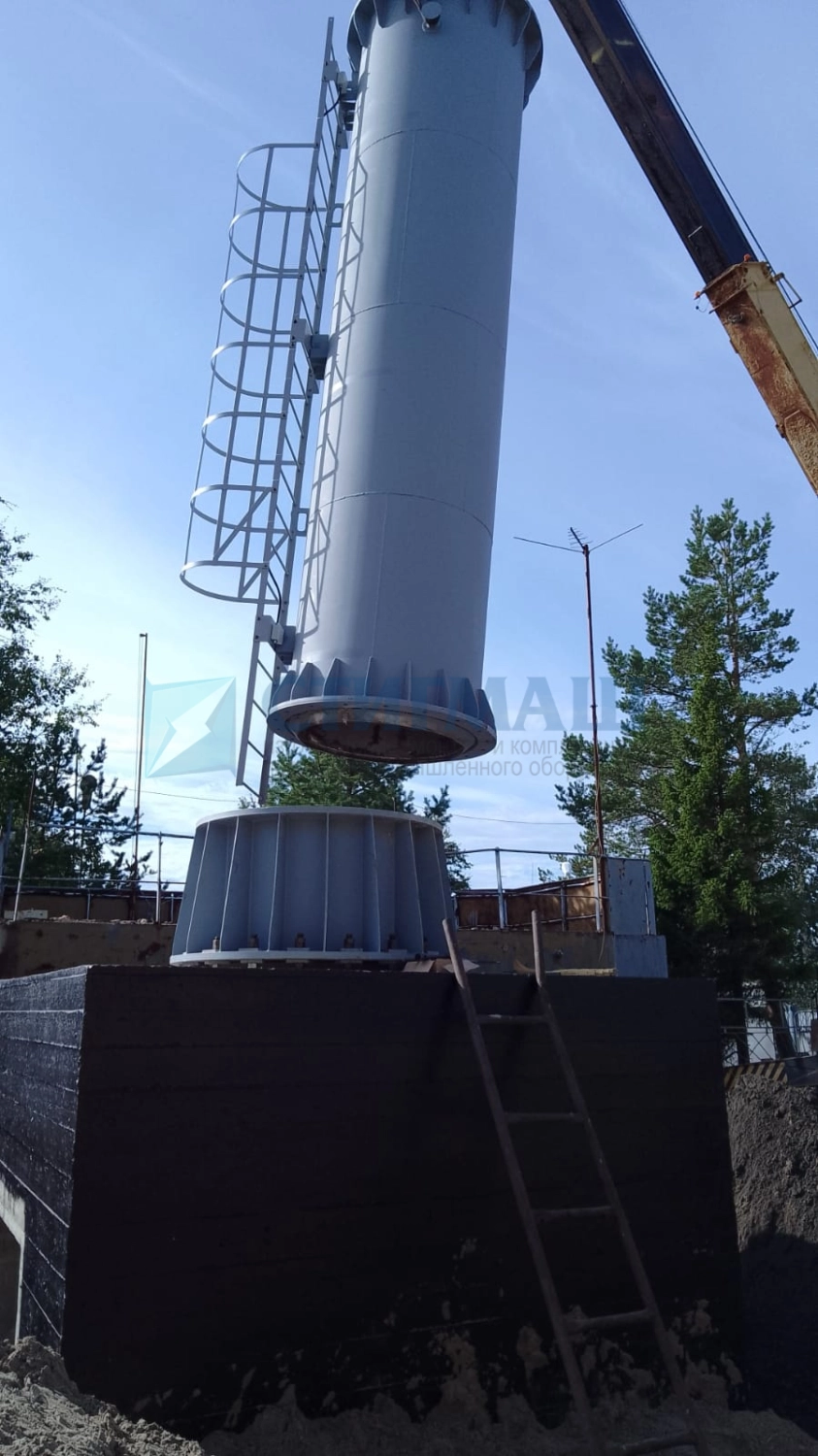 Изготовление и монтаж дымовых труб на фундамент с подземными газоходами