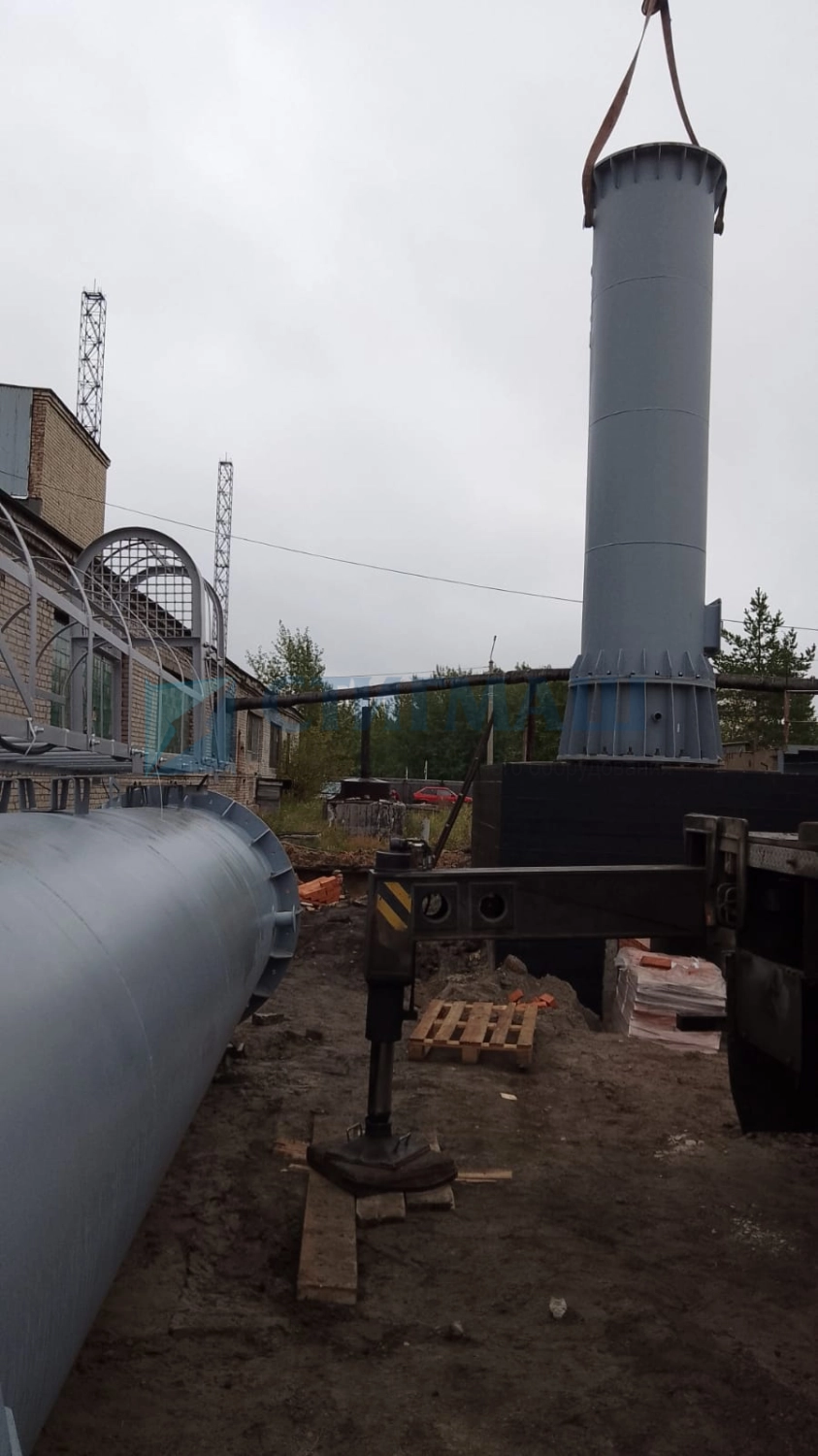 Изготовление и монтаж дымовых труб на фундамент с подземными газоходами