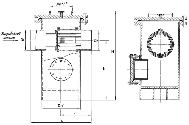 Схема вертикального грязевика
