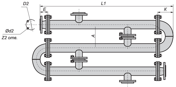 Разъемный водоподогреватель из секций