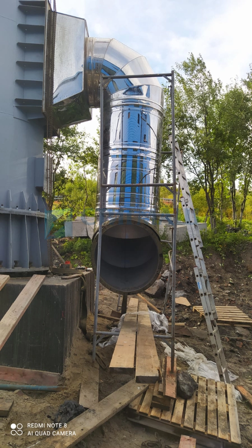 Изготовление и монтаж дымовых труб с надземными газоходами