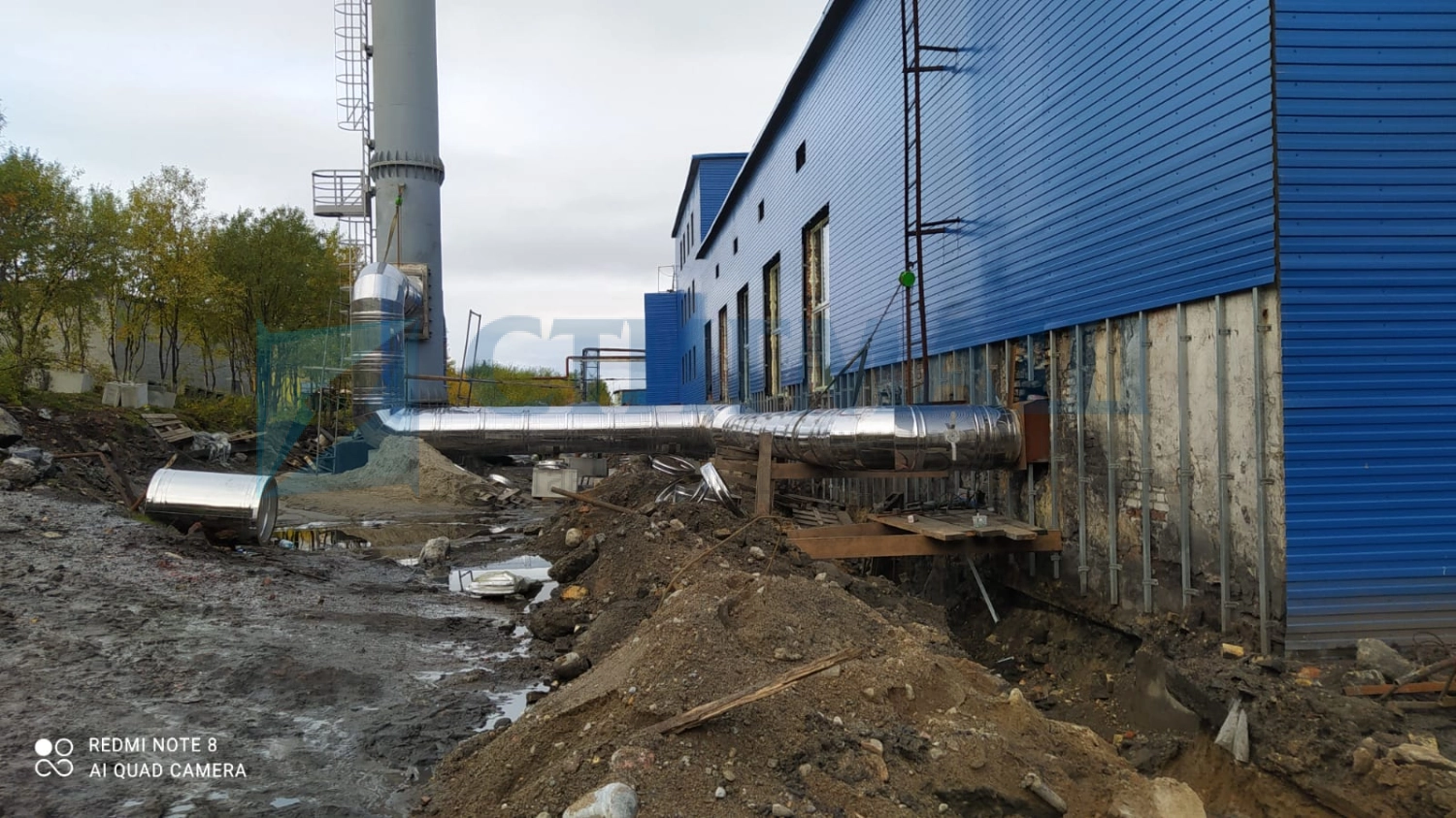 Изготовление и монтаж дымовых труб с надземными газоходами
