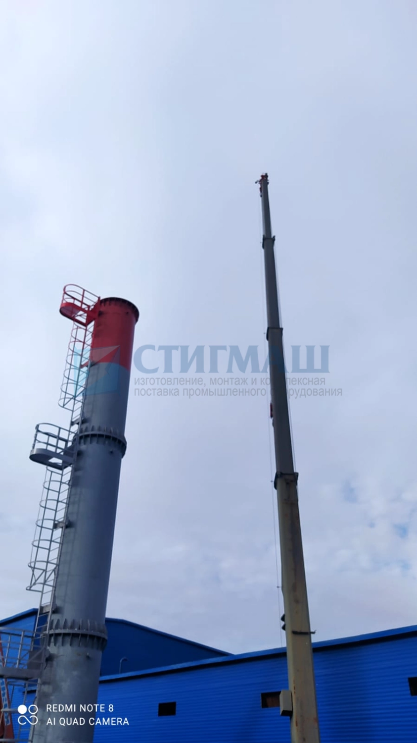 Изготовление и монтаж дымовых труб с надземными газоходами