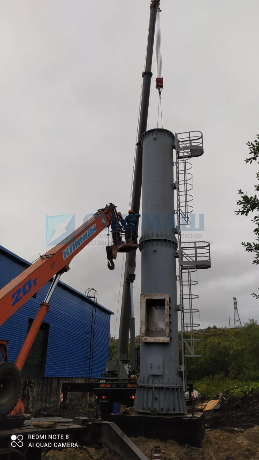 Изготовление и монтаж дымовых труб с надземными газоходами