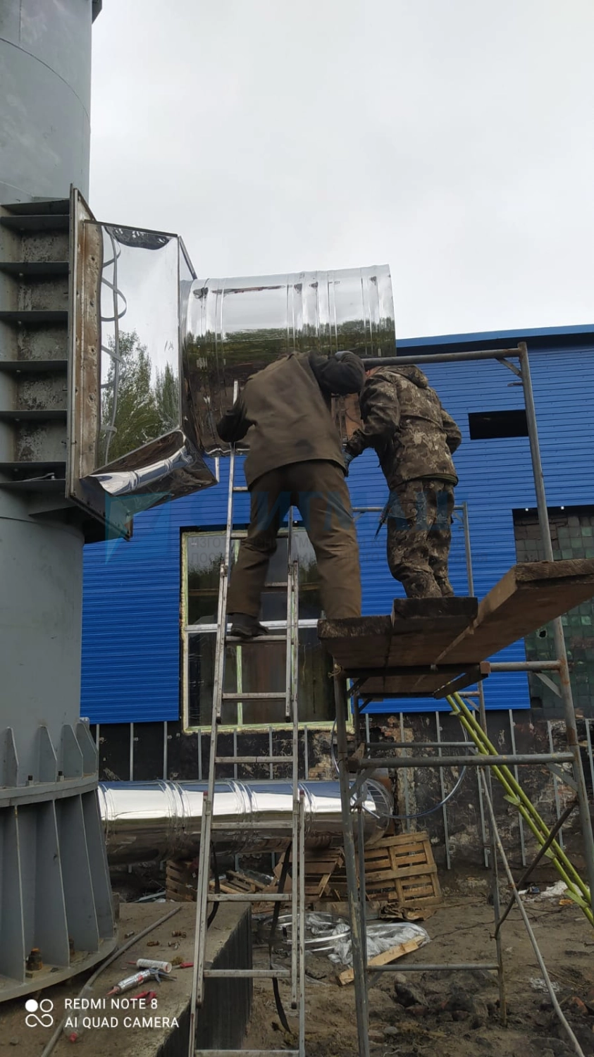 Изготовление и монтаж дымовых труб с надземными газоходами